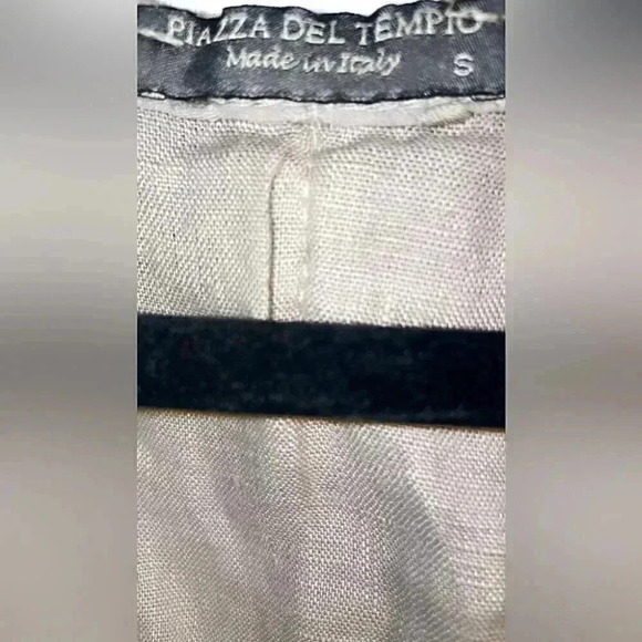 Piazza del tempio summer lightweight casual linen mini short sleeve dress S - Picture 3 of 4